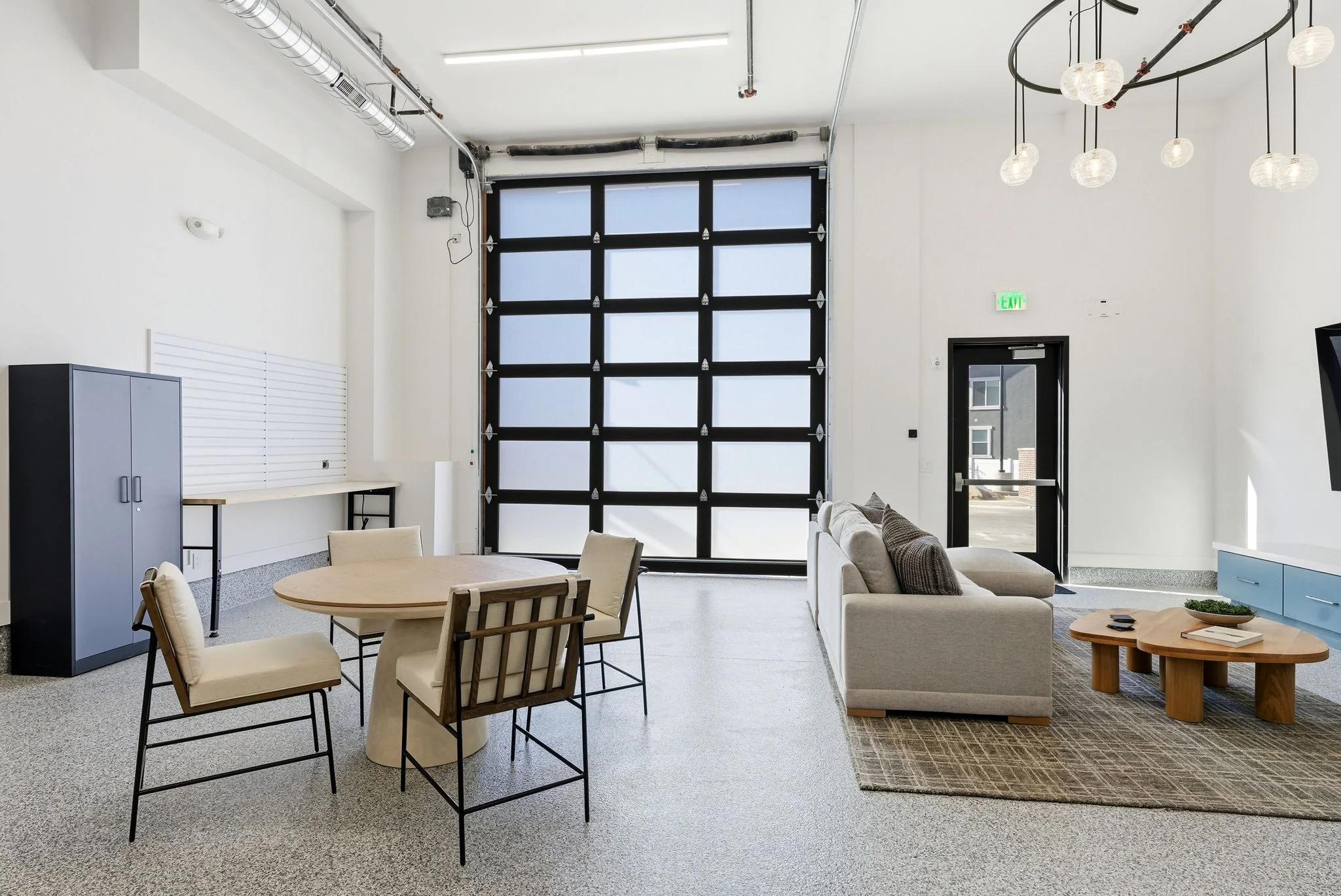 Garage office and toy storage