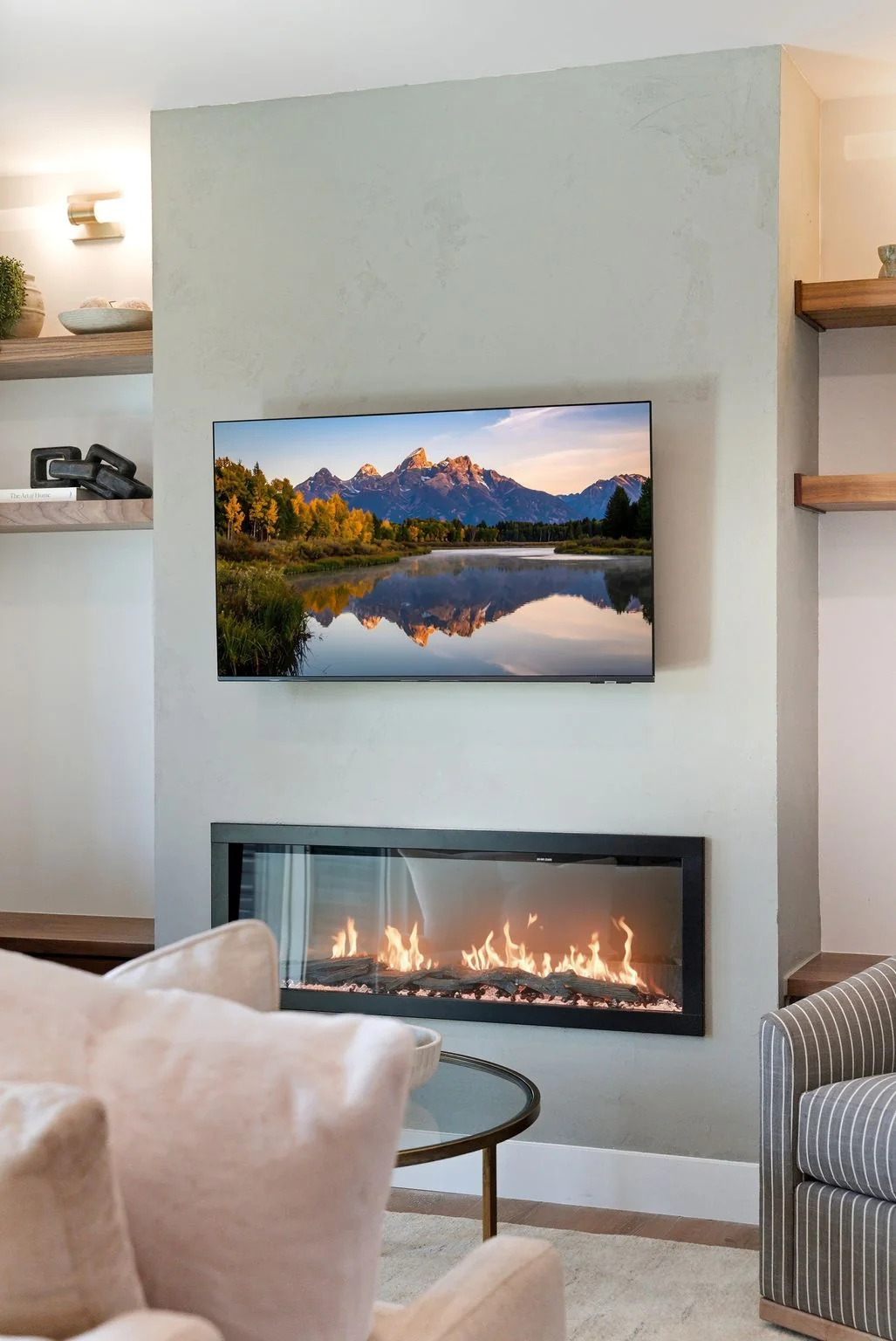 Living room fireplace